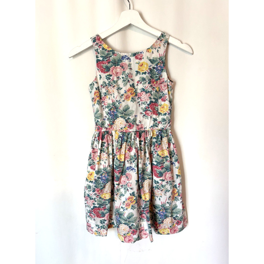 POLO Ralph Lauren Girls Dress 8 Floral Roses Knee Sleeveless